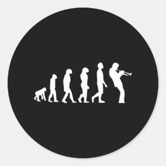 Sticker Rond Evolution Trumpet Player Musicien Instrumen Jazz