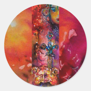 Sticker Rond EXCALIBUR épée magique