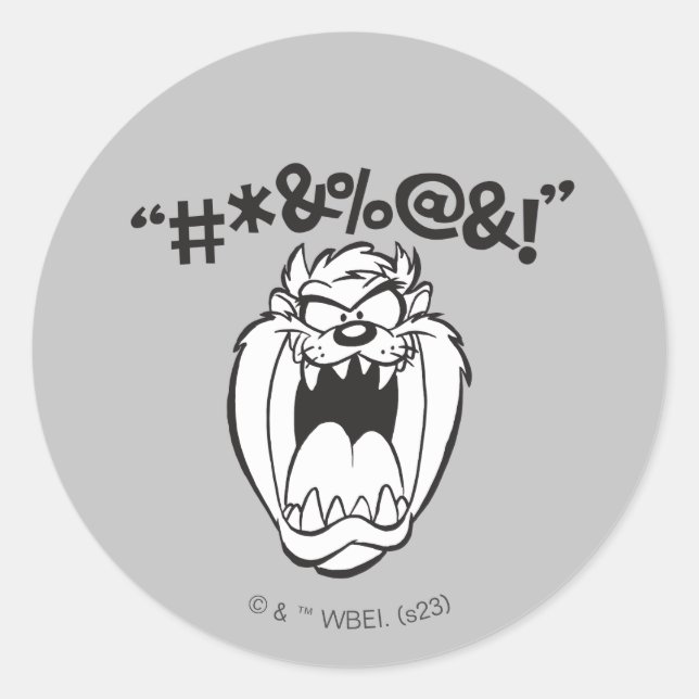 Sticker Rond Exemplaires de crie TAZ™ (Devant)