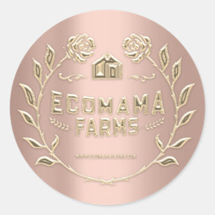 Sticker Rond Exemple d'emballage des lecteurs de Rose de logo p