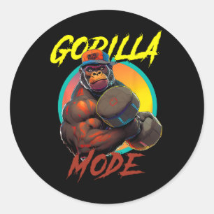 Sticker Rond Exercice en mode Gorilla de construction du corps