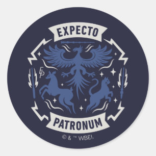 Sticker Rond Expecto Patronum Graphisme Silhouette Vintage