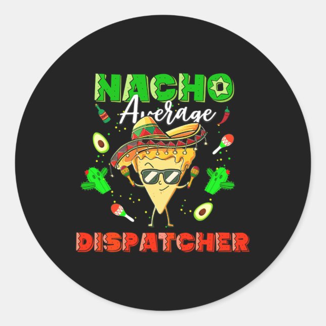 Sticker Rond Expéditeur Nacho Moyen Mexicain (Devant)