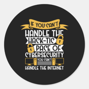 Sticker Rond Expert En Cybersécurité Pour Hacker Et Cyber W