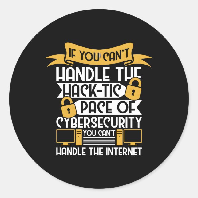 Sticker Rond Expert En Cybersécurité Pour Hacker Et Cyber W (Devant)
