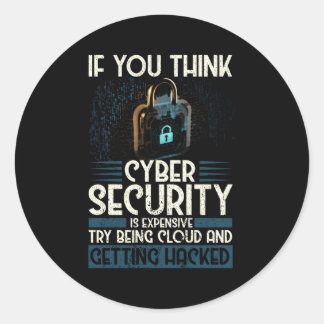 Sticker Rond Expert En Cybersécurité Pour Hacker Et Cyber W