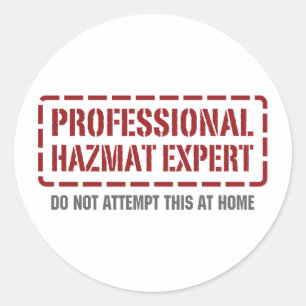 Sticker Rond Expert en Hazmat professionnel