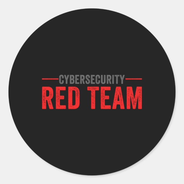 Sticker Rond Expert en sécurité informatique de l'équipe rouge (Devant)