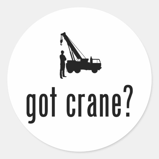 Sticker Rond Exploitant de grue (Devant)