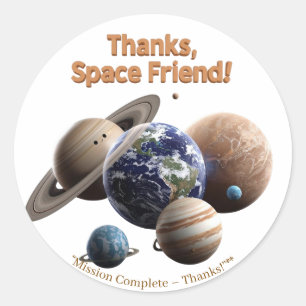 Sticker Rond Explorateurs de la Galaxie – Remerciements de l'Es
