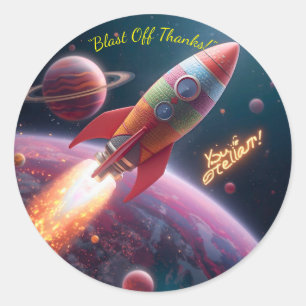 Sticker Rond Explorateurs de la Galaxie – Remerciements de l'Es