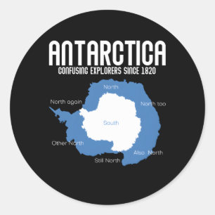 Sticker Rond Explorateurs de l'Antarctique confondus depuis 182