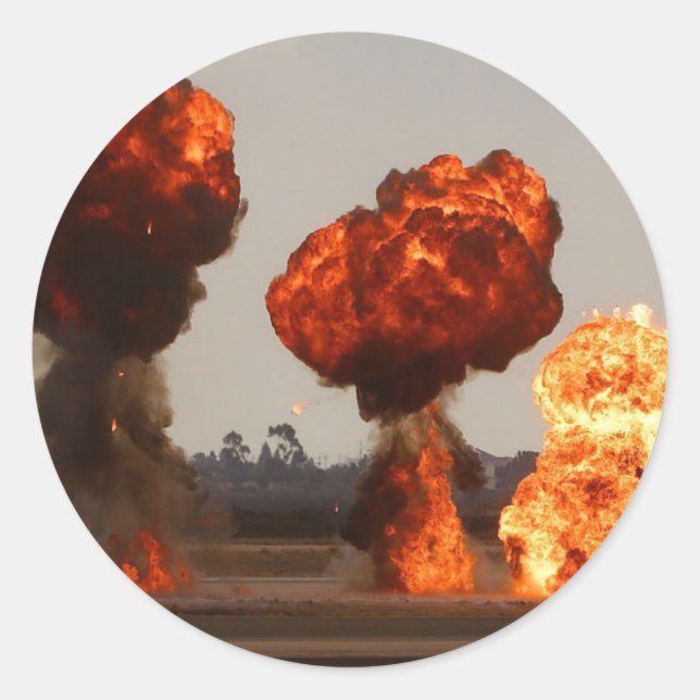 Sticker Rond Explosions d'incendie (Devant)