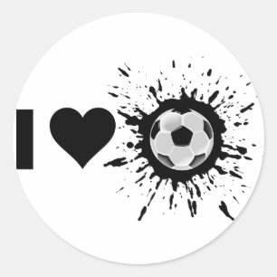 Sticker Rond Explosive I Love Soccer