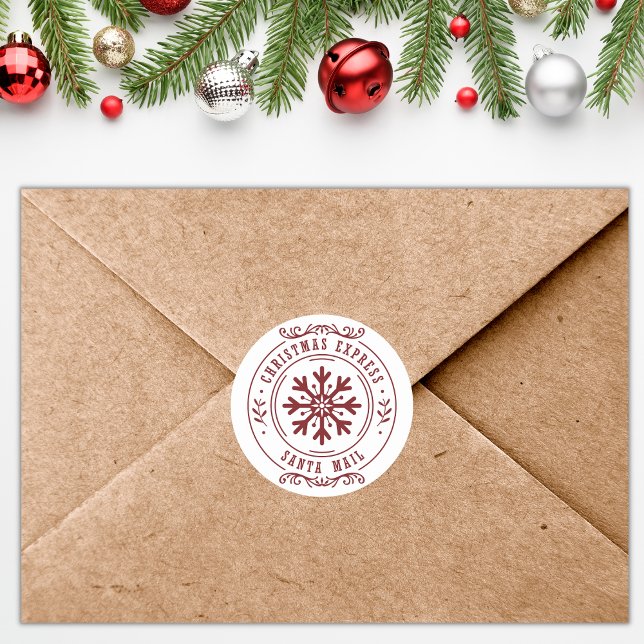Sticker Rond Express de Noël Père Noël Mail pour enfants (Créateur téléchargé)