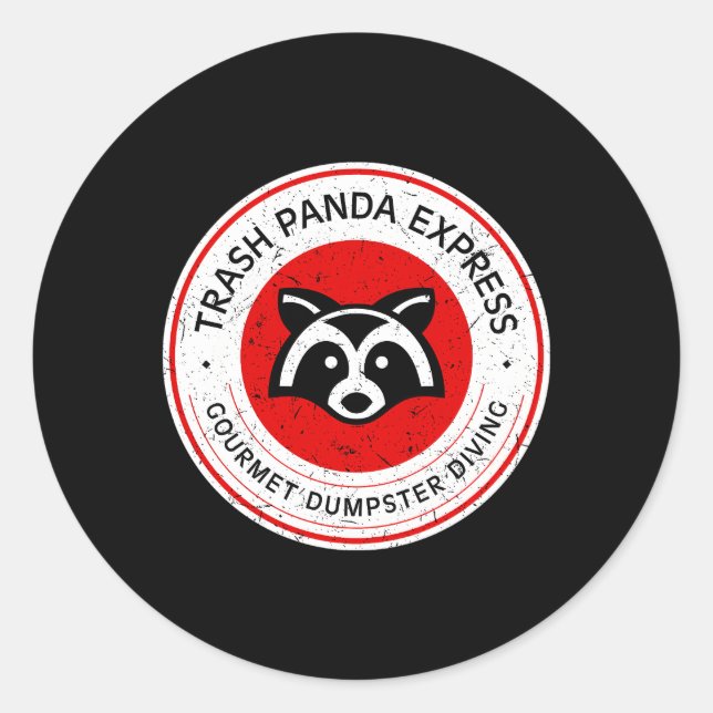 Sticker Rond Express de plongée à la poubelle Gourmet Panda (Devant)