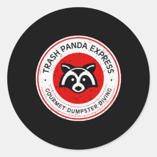 Sticker Rond Express de plongée à la poubelle Gourmet Panda