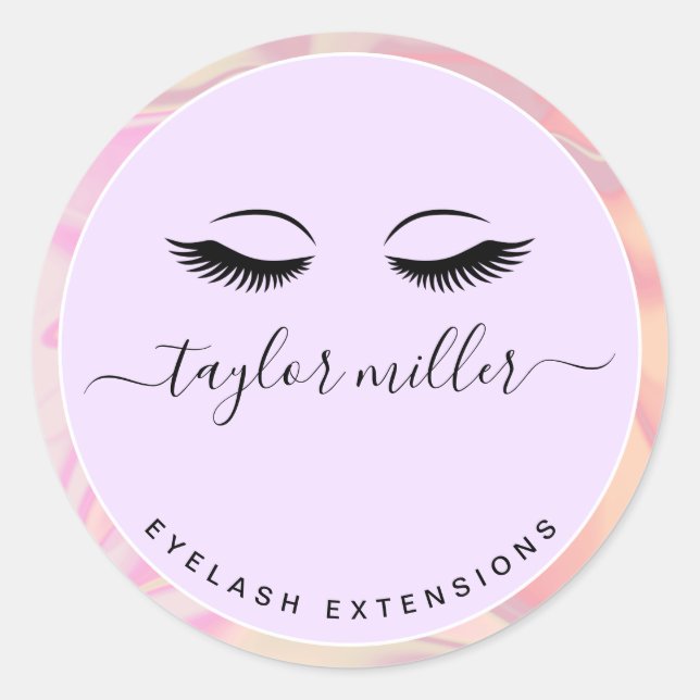 Sticker Rond Extensions holographiques modernes et élégantes (Devant)