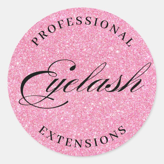 Sticker Rond extensions professionnelles eyelash parties scinti (Devant)
