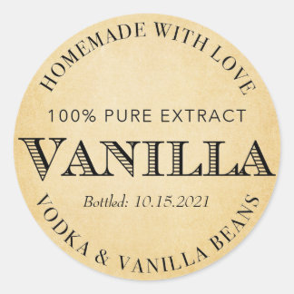 Sticker Rond Extrait de vanille customisé VE005_01