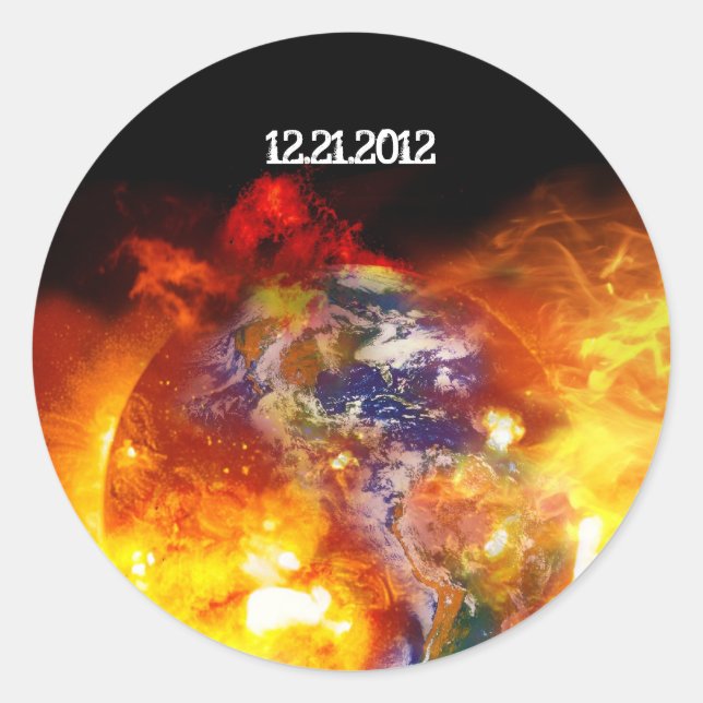 Sticker Rond Extrémité de la Terre Apocalypse (Devant)