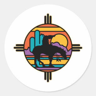Sticker Rond Extrémité de l'Indien d'Amerique indigène de