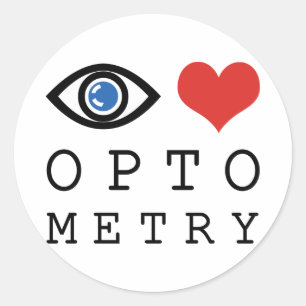 Sticker Rond Eye Love Heart Optometry - Optométriste Tableau de