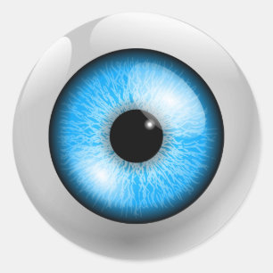 Sticker Rond Eyeball bleu clair