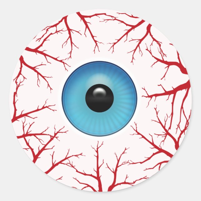 Sticker Rond Eyeball déplaisant Bloodshot (Devant)