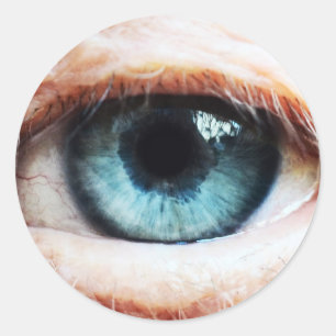 Sticker Rond Eyeball effrayant & Halloween Oeil bleu /zombie éf