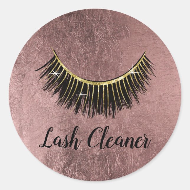 Sticker Rond Eyelash Extensions Lash Cleaner Rose Gold (Devant)