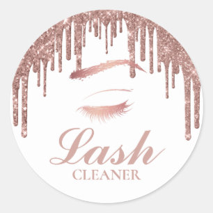 Sticker Rond Eyelash Extensions Lash Cleaner Rose Gold Drivers
