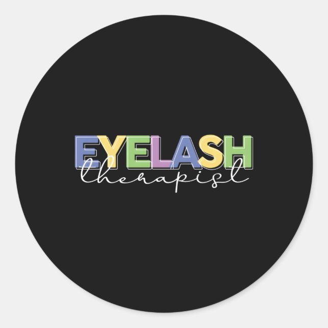 Sticker Rond Eyelash Thérapeute Lash Tech Lash Eyelash (Devant)