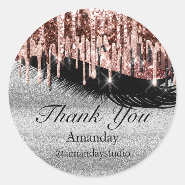 Sticker Rond Eyelashes d'extension de maquillage Rose gouttes g (Devant)