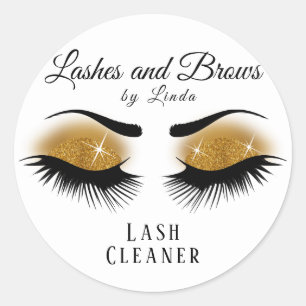 Sticker Rond Eyelashes Extension Cleaner Design - Or