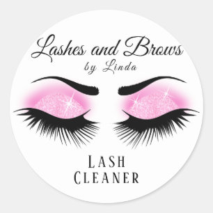 Sticker Rond Eyelashes Extension Cleaner Design - Rose