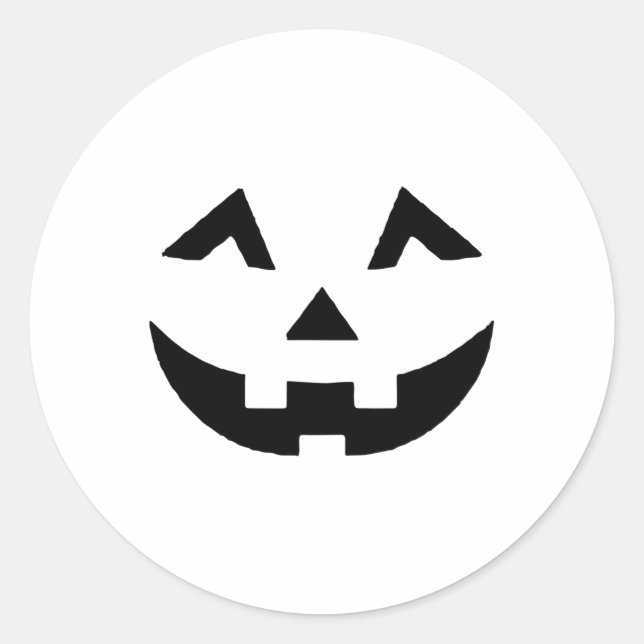 Sticker Rond Eyelashes Jack-o'-lantern Face Citrouille Hallowen (Devant)