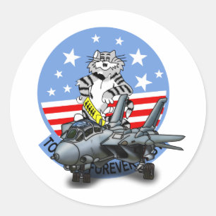 Sticker Rond F-14 TOMCAT pour toujours