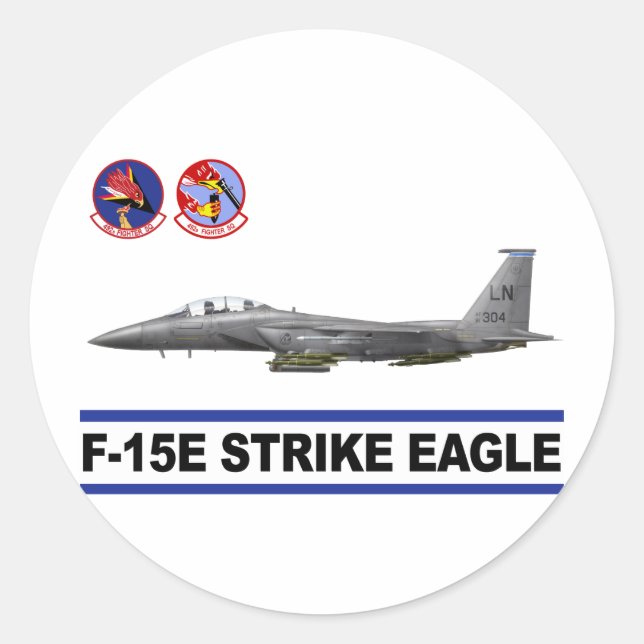 Sticker Rond F-15E Eagle de frappe 492e Escadron de chasse (Devant)