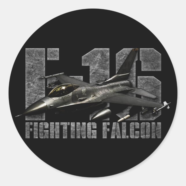 Sticker Rond F-16 Faucon combattant (Devant)