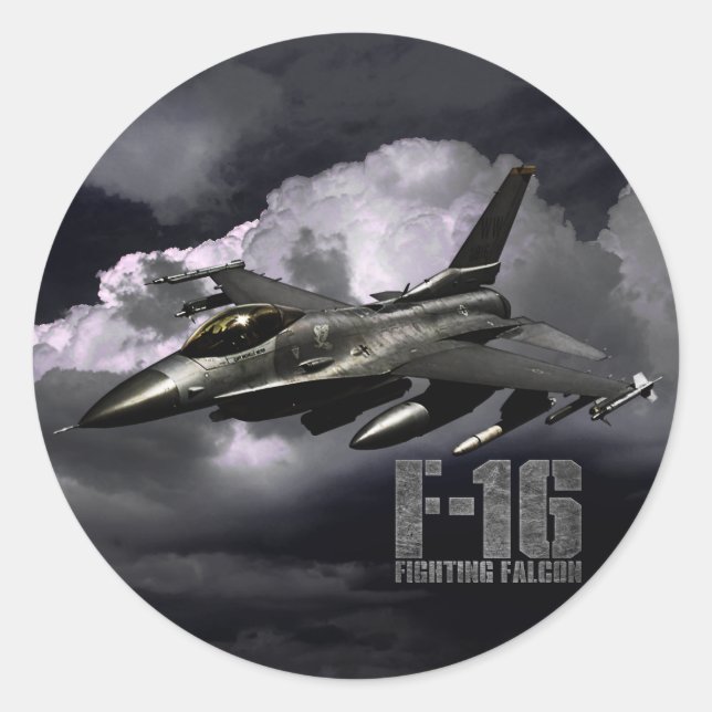 Sticker Rond F-16 Faucon combattant (Devant)