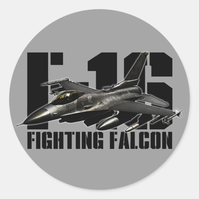 Sticker Rond F-16 Faucon combattant (Devant)