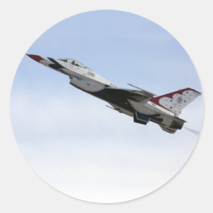 Sticker Rond F-16 Thunderbird En Vol