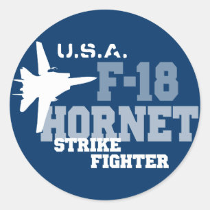 Sticker Rond F-18 Hornet - Strike Fighter