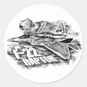 STICKER ROND F-22 RAPTOR NULL