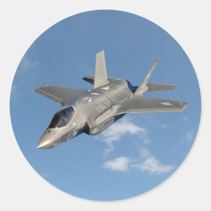 Sticker Rond F-35 Lightning II Panther Jet Fighter dans le ciel