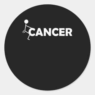 Sticker Rond F Cancer Funny Stick figure Vis Hump It