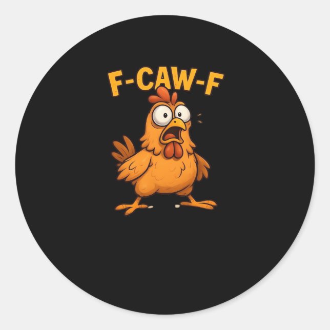 Sticker Rond F Caw F Bird Lovers Pun Cool Unique Design (Devant)