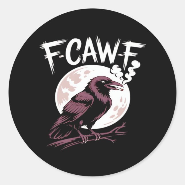Sticker Rond F-Caw-F Classic Minimal Clean (Devant)