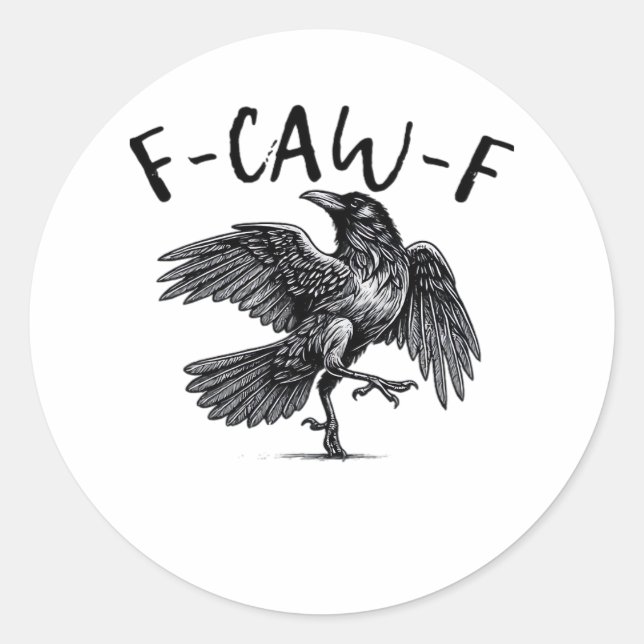 Sticker Rond F Caw F Crow Retro Classic Style (Devant)